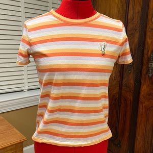 Madewell Daisy Embroidered Northside Vintage Tee in Broadway Stripe - size S